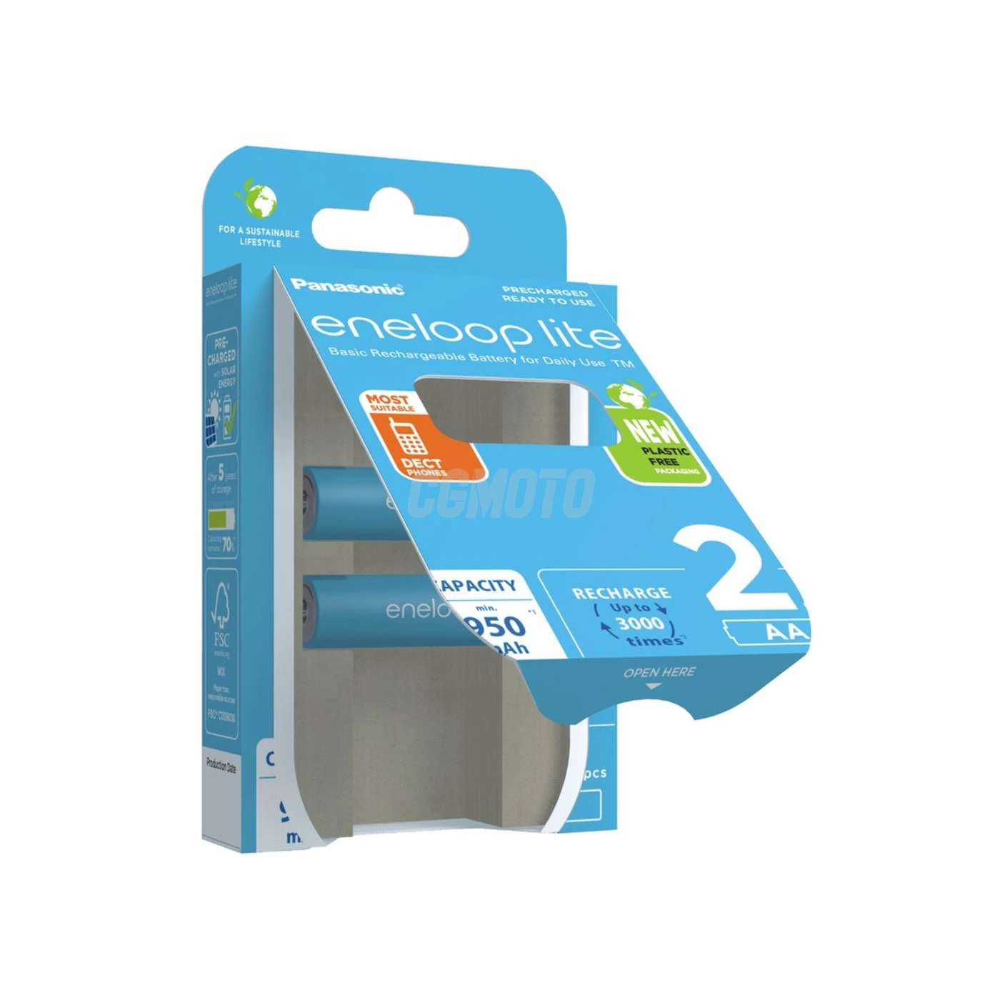 2 wiederaufladbare NIMH-Batterien AA 1,2 V Lite 950mAh