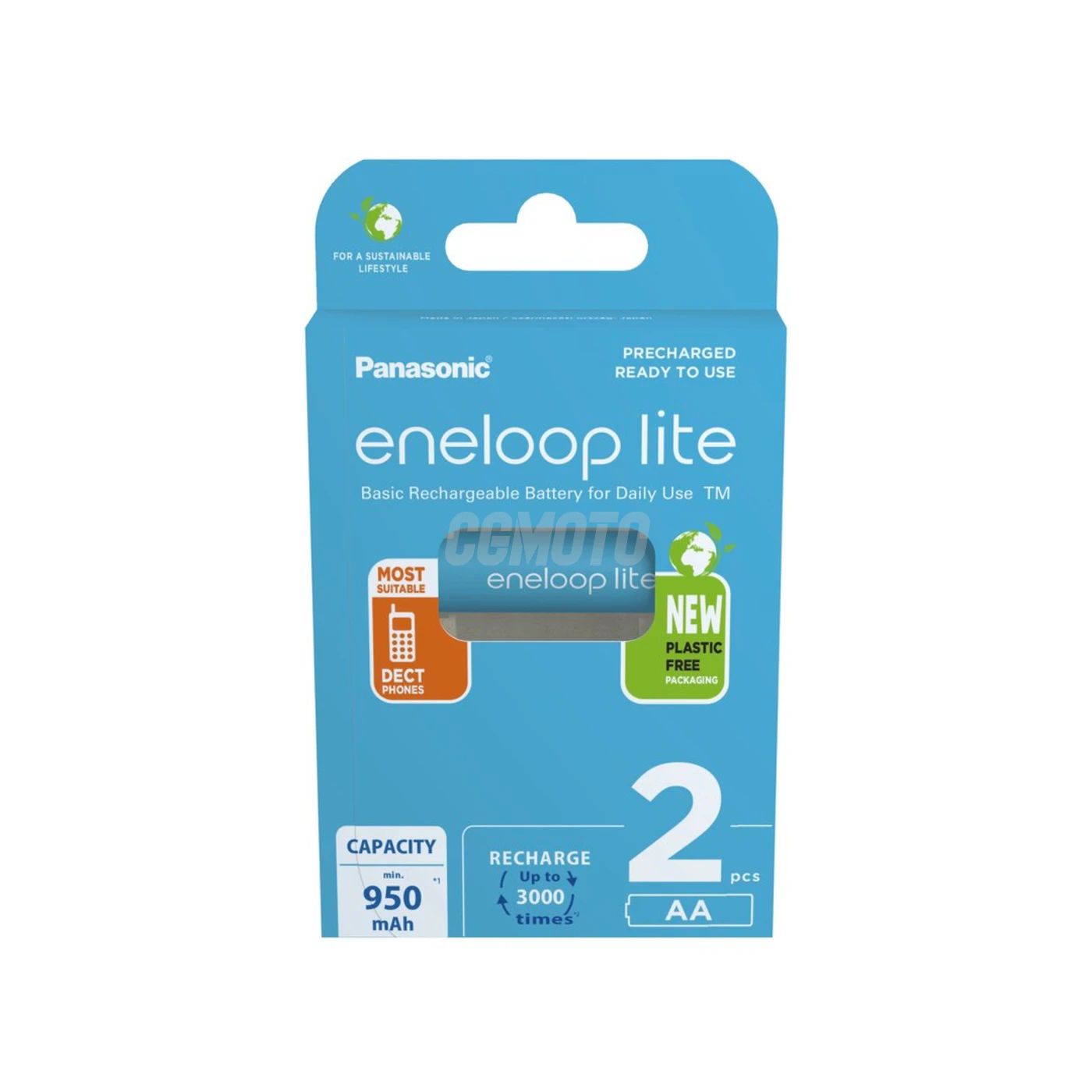 2 wiederaufladbare NIMH-Batterien AA 1,2 V Lite 950mAh