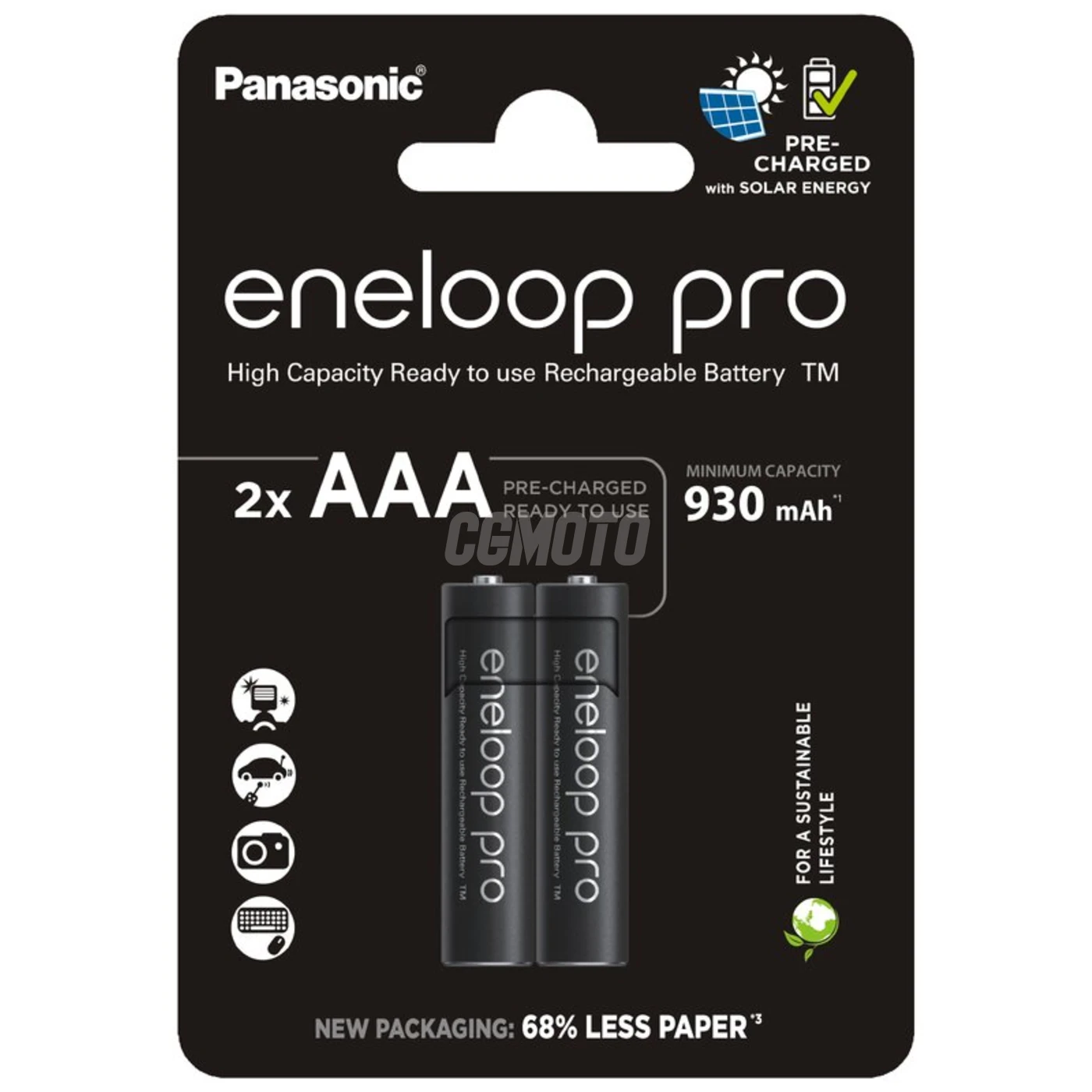 2 wiederaufladbare NIMH-Batterien AAA 1,2 V PRO 930 mAh