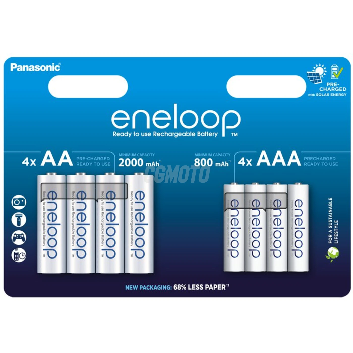4 + 4 wiederaufladbare NIMH-Batterien AA + AAA 1,2 V 