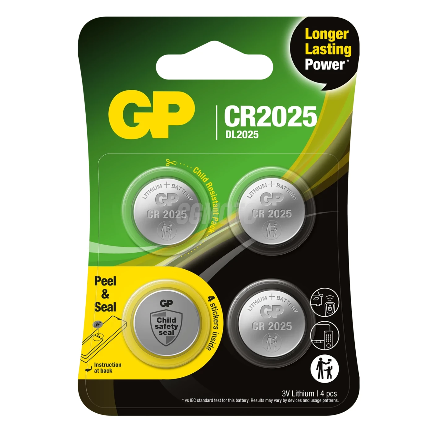 4 lithium-Knopfzellen CR2025 3 V 