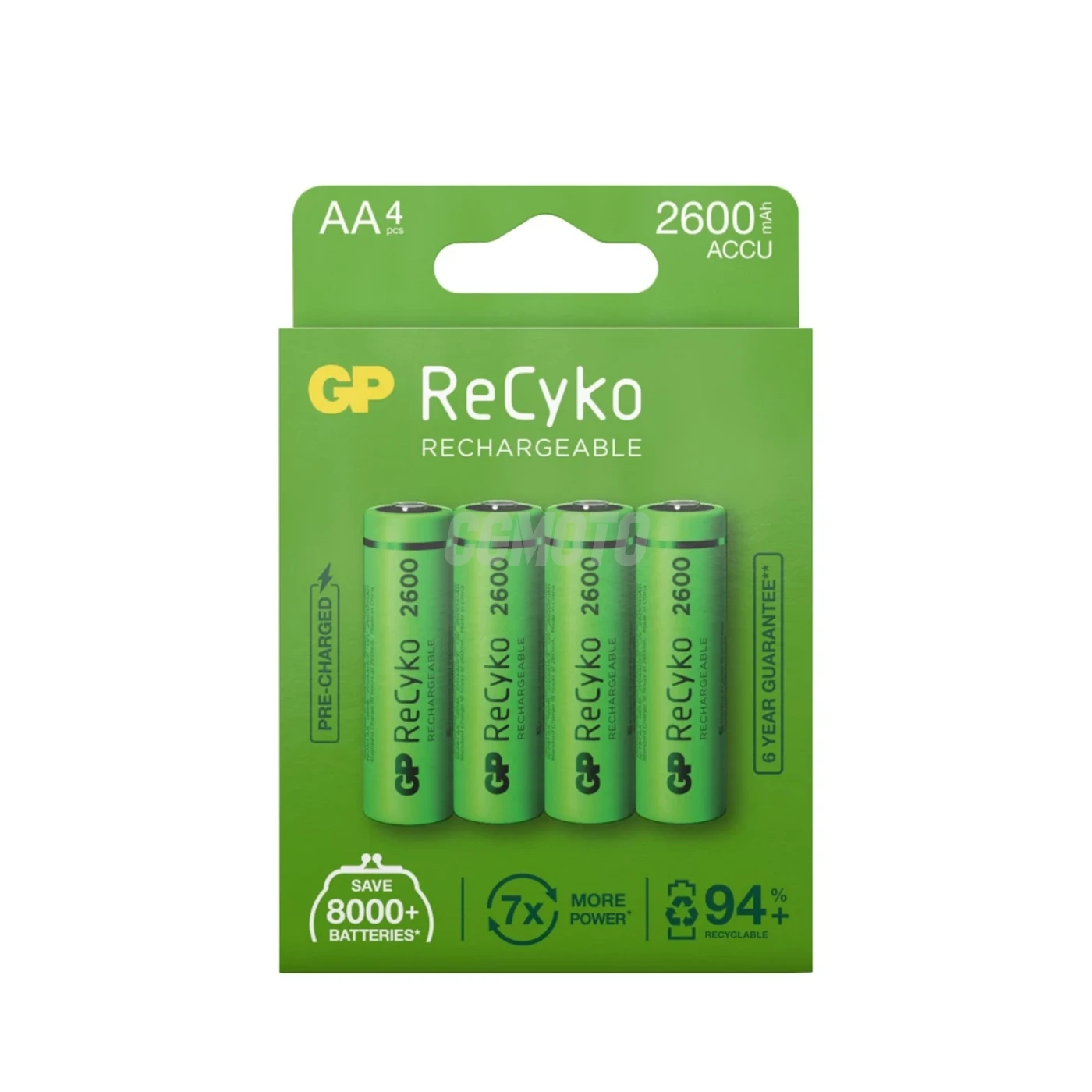 4 wiederaufladbare NIMH-Batterien AA 1,2 V Recyko 2600 mAh