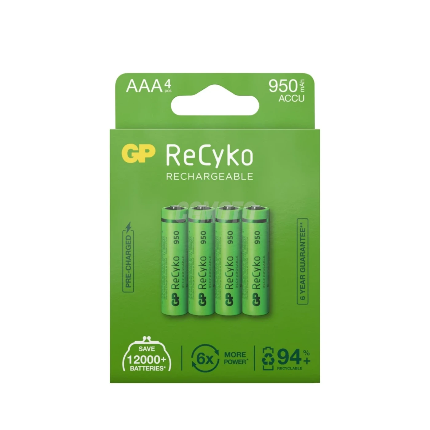 4 wiederaufladbare NIMH-Batterien AAA 1,2 V Recyko 950 mAh