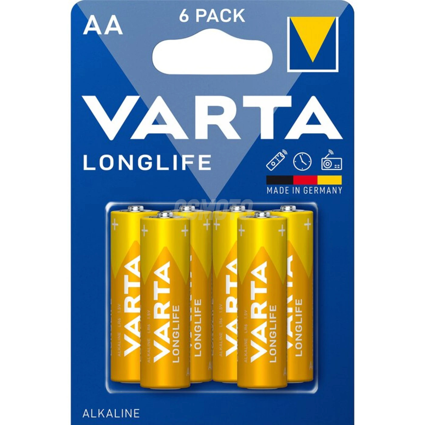 6 alkali-Batterien LR6/AA 1,5 V Longlife 
