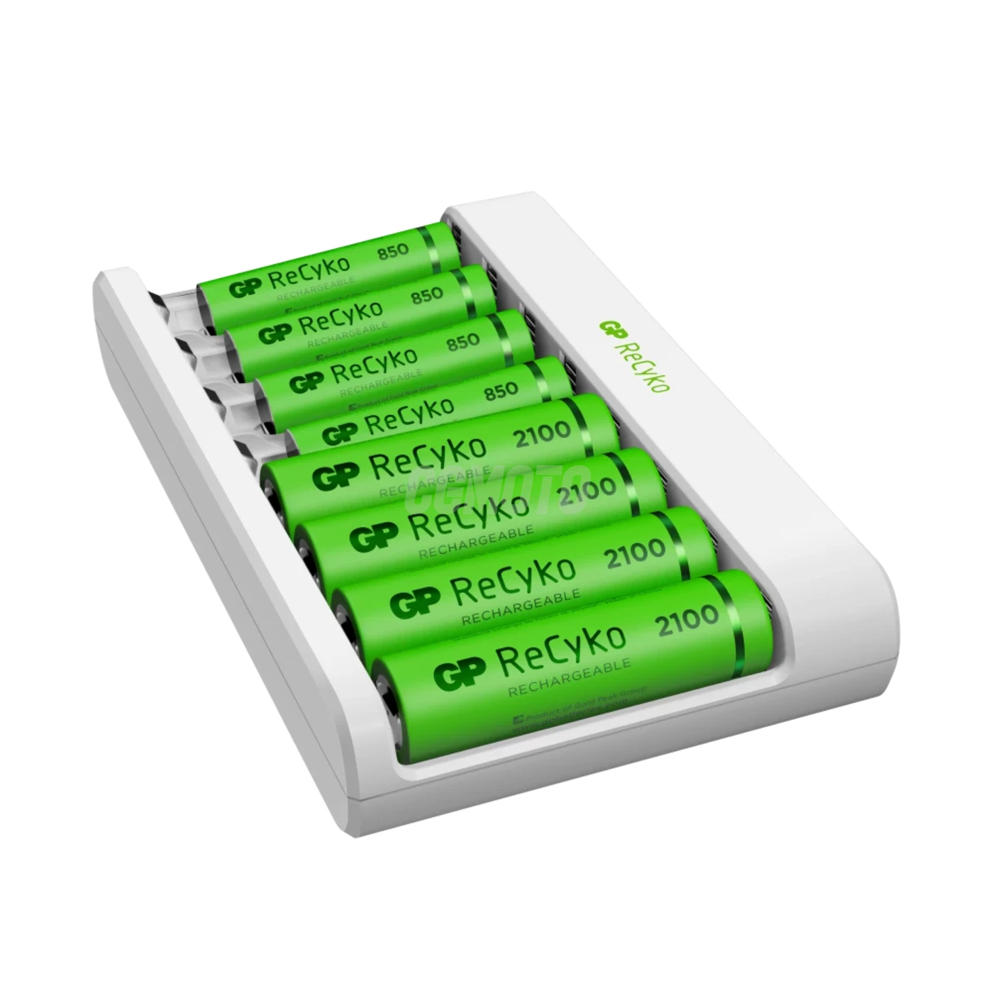 Chargeur classique GP E811 + 8 accus 4xAA 2100mAh + 4xAAA 850mah