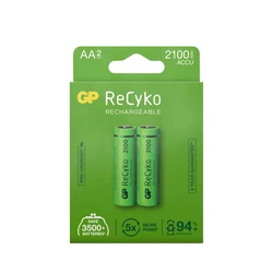 2 wiederaufladbare NIMH-Batterien AA 1,2 V Recyko 2100 mAh
