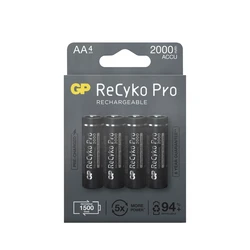 4 wiederaufladbare NIMH-Batterien AA 1,2 V Recyko Pro 2000 mAh