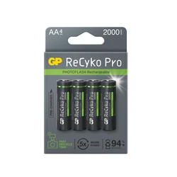 4 wiederaufladbare NIMH-Batterien Photoflash AA 1,2 V Recyko Pro 2000 mAh 4 wiederaufladbare NIMH-Batterien Photoflash AA 1,2 V Recyko Pro 2000 mAh