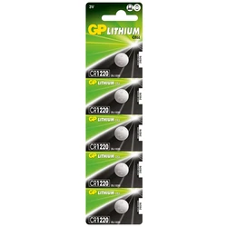 5 Knopfzellen  Lithium CR1220 3 V