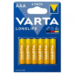 6 alkali-Batterien LR03/AAA 1,5 V Longlife 