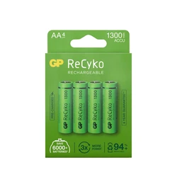 Blister mit 4 Batterien wiederaufladbar Recyko+ AA 1300mAh Blister mit 4 Batterien wiederaufladbar Recyko+ AA 1300mAh