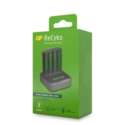 Schnellladegerät 2-4 Stunden M451 USB + 4 NiMH-Akkus AA  2600 mAh + Station D451