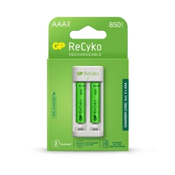 Standard-Ladegerät GP E211 + 2 NiMH-Akkus AAA 850 mAh